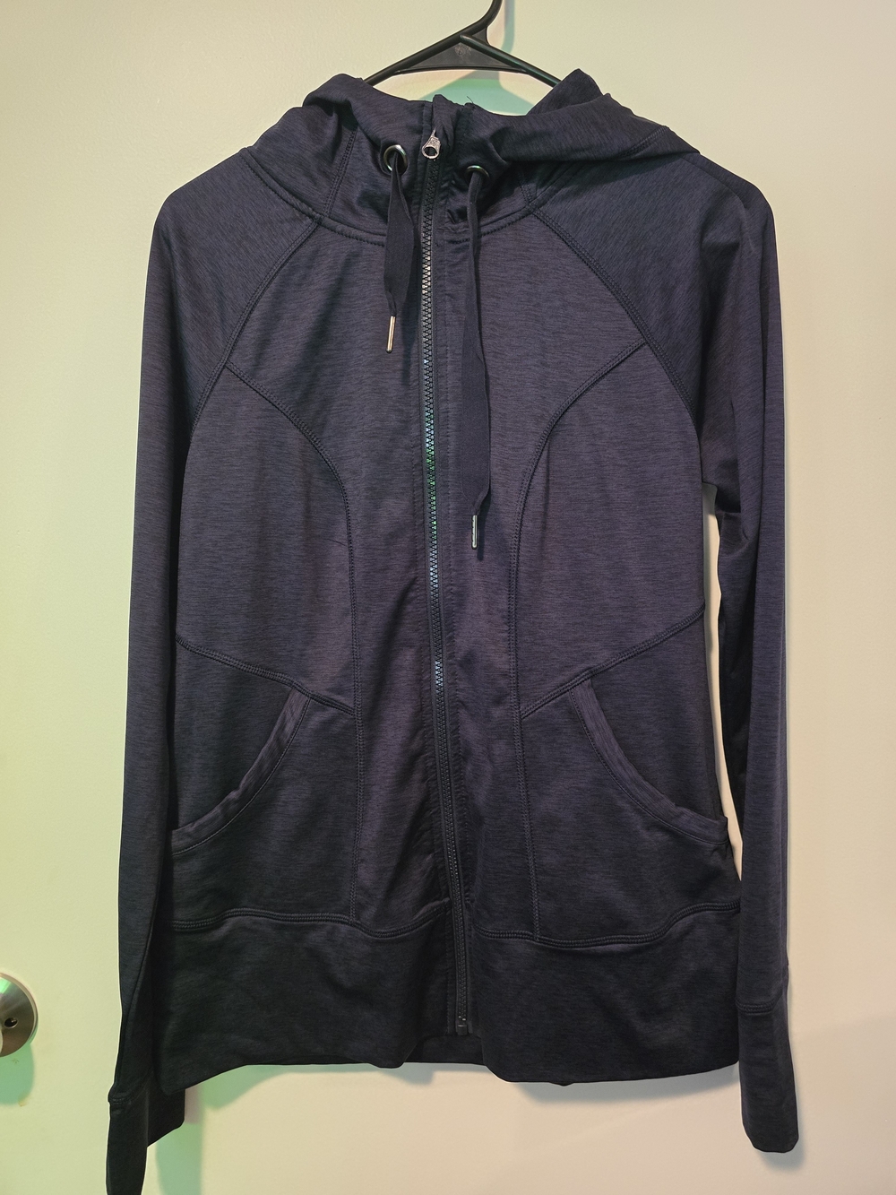 90 Degree By Reflex Athletic Perfomance Navy Zip-Up Hooded Jacket